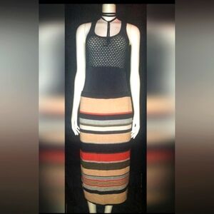 "Spense" Multicolored Striped Maxi Skirt